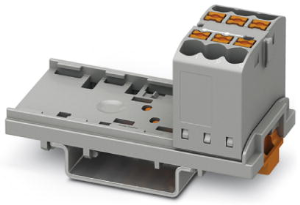 Distribution block, push-in connection, 0.14-4.0 mm², 6 pole, 24 A, 8 kV, gray, 3273000