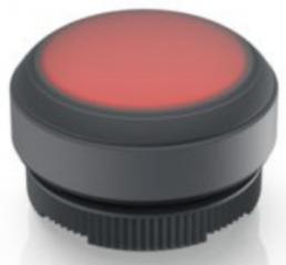 Pushbutton, illuminable, groping, waistband round, red, front ring black, mounting Ø 29.8 mm, 1.30.270.005/2301