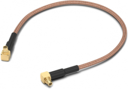 Coaxial cable, MMCX plug (angled) to MMCX plug (angled), 50 Ω, RG-178/U, grommet black, 152.4 mm, 65502410415301