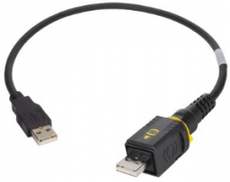 USB 2.0 connecting cable, PushPull (V4) type A to USB plug type A, 0.5 m, black