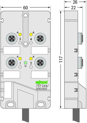 757-244/000-010 WAGO Sensor-Actuator Distribution Boxes Image 2