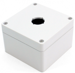 Polycarbonate push button enclosure, (L x W x H) 90 x 90 x 60 mm, light gray (RAL 7035), IP66, 1554MPB1