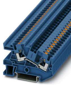 Installation terminal block, push-in connection, 0.2-6.0 mm², 2 pole, 32 A, 6 kV, blue, 3213971