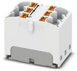 Distribution block, push-in connection, 0.2-6.0 mm², 6 pole, 32 A, 6 kV, white, 3273802