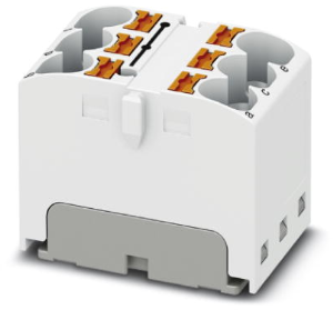 Distribution block, push-in connection, 0.2-6.0 mm², 6 pole, 32 A, 6 kV, white, 3273802