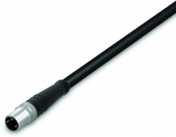 Sensor actuator cable, M8-cable plug, straight to open end, 3 pole, 5 m, PUR, black, 4 A, 756-5111/030-050