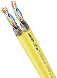 LSZH ethernet cable, Cat 7A, 8-wire, 0.25 mm², AWG 23, yellow, 2170975