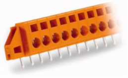 Connector, 10 pole, pitch 5.08 mm, straight, orange, 231-640/017-000