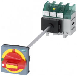 Emergency stop load-break switch, Rotary actuator, 4 pole, 32 A, 690 V, (W x H x D) 80 x 96 x 77 mm, front installation/DIN rail, 3LD5010-0TL13
