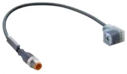 Sensor actuator cable, M12-cable plug, straight to valve connector DIN shape A, 3 pole, 2 m, PUR, black, 4 A, 11929