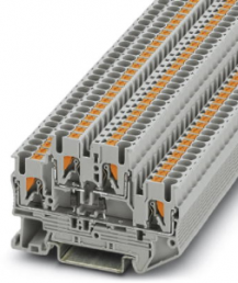 Component terminal block, push-in connection, 0.14-4.0 mm², 4 pole, 500 mA, 6 kV, gray, 3211443