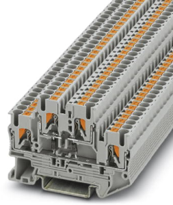 Component terminal block, push-in connection, 0.14-4.0 mm², 4 pole, 500 mA, 6 kV, gray, 3211443