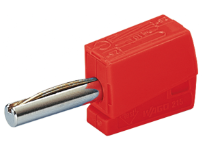 4 mm plug, Clamp connection, 0.5 mm², red, 215-212