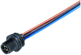 Sensor actuator cable, M12-flange plug, straight to open end, 4 pole, 0.2 m, 12 A, 09 0631 300 04