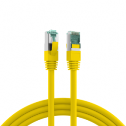 Patch cable, RJ45 plug, straight to RJ45 plug, straight, Cat 6A, S/FTP, LSZH, 1 m, yellow