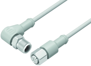 Sensor actuator cable, M12-cable plug, angled to M12-cable socket, straight, 5 pole, 5 m, PVC, gray, 4 A, 77 3730 3727 20405-0500