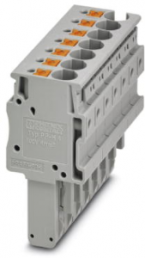 Plug, push-in connection, 0.2-6.0 mm², 7 pole, 32 A, 8 kV, gray, 3212048