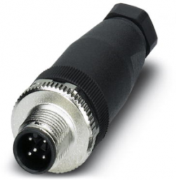 Plug, M12, 5 pole, screw connection, screw locking, straight, 1663116