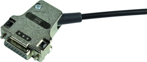 D-Sub connector housing, size: 2 (DA), angled 45°, cable Ø 3 to 12.5 mm, metal, silver, 09670150335