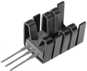 Clip-on heatsink, 19.05 x 14.5 x 12.7 mm, 21 K/W, black anodized