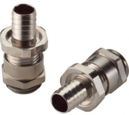 Straight hose fitting, PG11, brass, nickel-plated, IP54/IP68, metal, (L) 39.6 mm