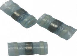 Butt connector with heat shrink insulation, transparent blue, 29.75 mm