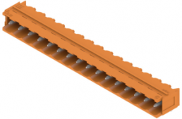 Pin header, 16 pole, pitch 5.08 mm, angled, orange, 1154920000