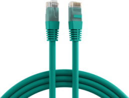 Patch cable, RJ45 plug, straight to RJ45 plug, straight, Cat 5e, U/UTP, PVC, 1 m, green