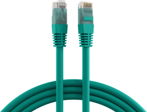 Patch cable, RJ45 plug, straight to RJ45 plug, straight, Cat 5e, U/UTP, PVC, 1.5 m, green