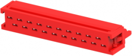 Pin header, 20 pole, pitch 1.27 mm, straight, red, 9-215083-0