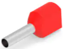 Insulated Wire end ferrule, 2 x 1.0 mm², 15 mm/8 mm long, DIN 46228/4, red, 966144-4