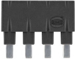 Plug-in jumper, 1x4 black 16 A for terminal block, 09330009854