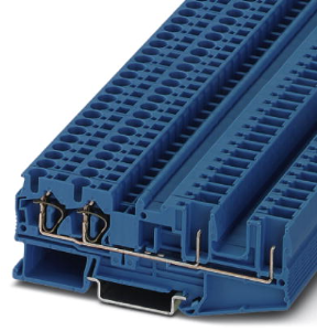 Through terminal block, spring-cage/plug-in connection, 0.08-6.0 mm², 4 pole, 32 A, 6 kV, blue, 3042861