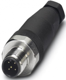Plug, M12, 5 pole, screw connection, screw locking, straight, 1553187
