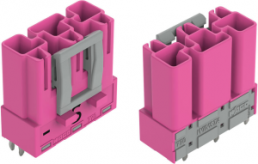 Plug, 4 pole, spring-clamp connection, pink, 770-893/082-000