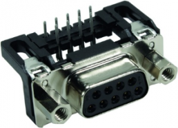 D-Sub socket, 9 pole, standard, equipped, angled, solder pin, 09661136603