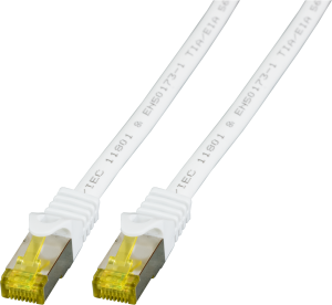 Patch cable, RJ45 plug, straight to RJ45 plug, straight, Cat 6A, S/FTP, LSZH, 15 m, white