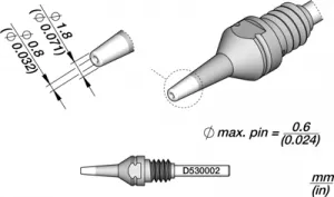 D530002 JBC Soldering tips, desoldering tips and hot air nozzles