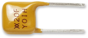 PTC fuse, resettable, radial, 60 V (DC), 3 A, 240 mA (trip), 120 mA (hold), RF0430-000