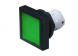 Push button, illuminable, groping, waistband square, green, front ring black, mounting Ø 16.2 mm, 1.30.070.201/1505