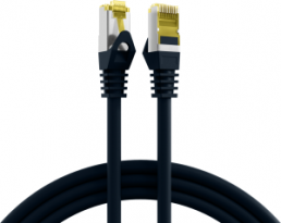 Patch cable, RJ45 plug, straight to RJ45 plug, straight, Cat 6A, S/FTP, LSZH, 0.15 m, black