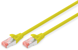 Patch cable, RJ45 plug, straight to RJ45 plug, straight, Cat 6, S/FTP, LSZH, 1 m, yellow