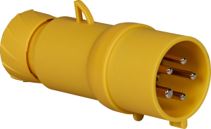 CEE plug, 5 pole, 32 A/100-130 V, yellow, 4 h, IP44, PKX32M415