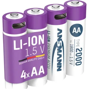 1312-0036 Ansmann Round Cell Batteries, 9V Block Batteries