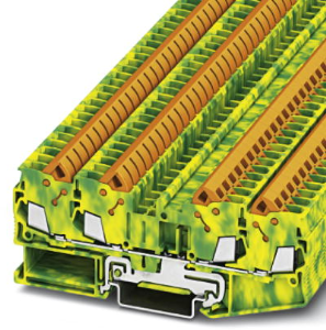 Protective conductor terminal, quick connection, 0.5-2.5 mm², 4 pole, 8 kV, yellow/green, 3206448
