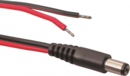 DC connection cable, 2 m, red/black, DC plug, 2.5 x 5.5 mm