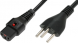 Power cord, Switzerland, Plug Type J, straight on C13-connector, straight, H05VV-F3G1.0mm², black, 2 m