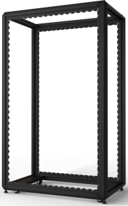 33 U cabinet rack, mobile, (H x W x D) 1600 x 600 x 1000 mm, steel, black gray, 20630-214