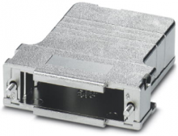 D-Sub connector housing, size: 3 (DB), angled 45°, cable Ø 4 to 12 mm, ABS, metallisiert, silver, 1419721