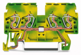 4-wire protective earth terminal, spring-clamp connection, 0.08-2.5 mm², 1 pole, 24 A, 6 kV, yellow/green, 870-837